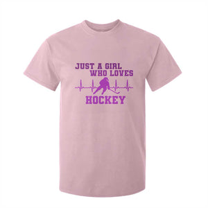 Funny Just A Girl Who Loves Hockey T Shirt For Kid Gift For Women TS12 Light Pink Print Your Wear