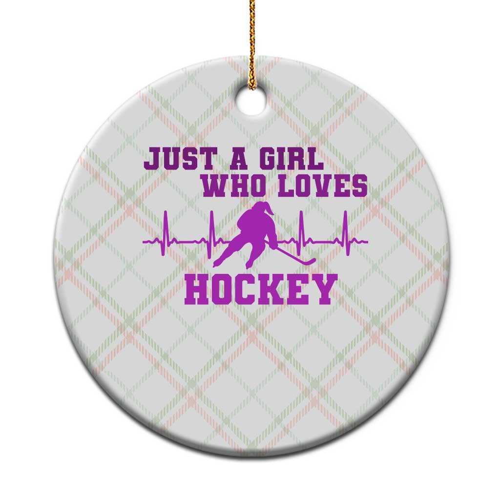 Funny Just A Girl Who Loves Hockey Ceramic Ornament Gift For Women TS12 1pc Christmas Plaid Print Your Wear