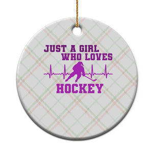 Funny Just A Girl Who Loves Hockey Ceramic Ornament Gift For Women TS12 1pc Christmas Plaid Print Your Wear
