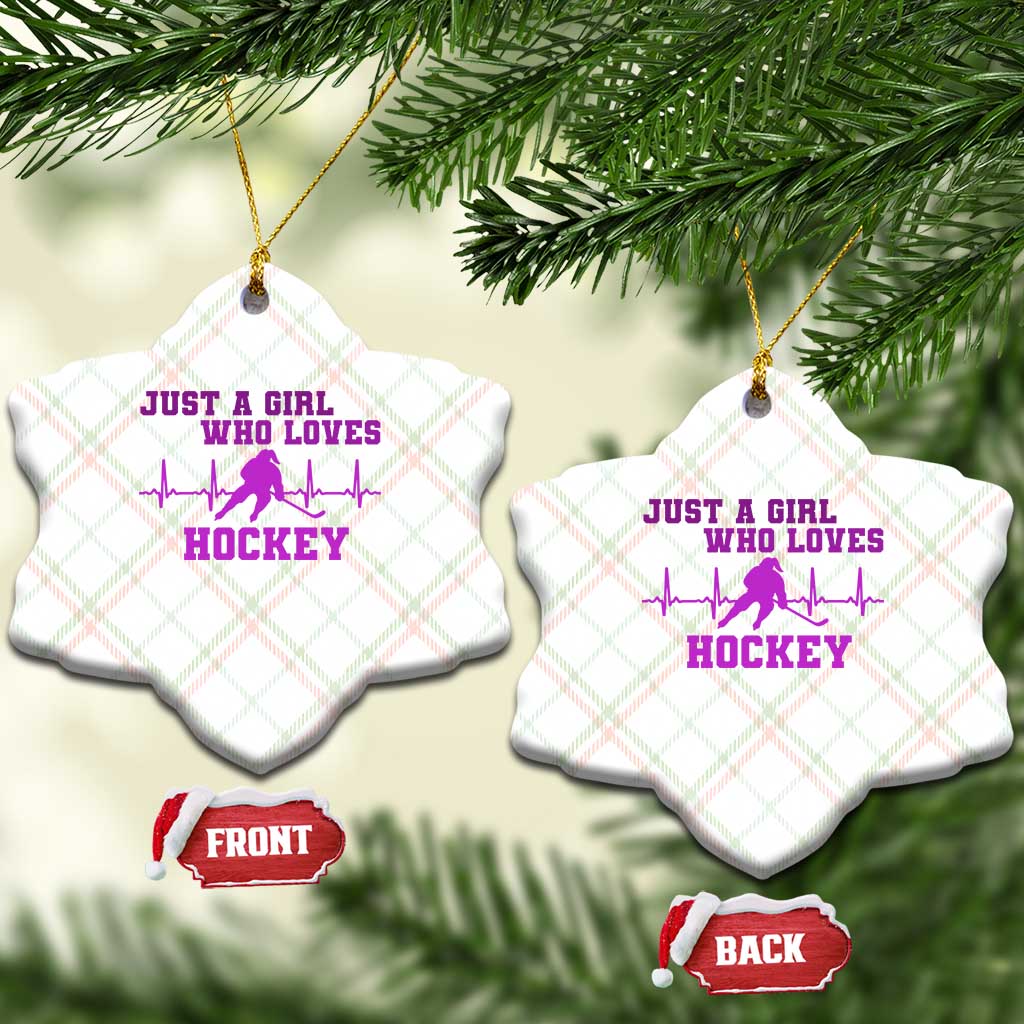 Funny Just A Girl Who Loves Hockey Ceramic Ornament Gift For Women TS12 Print Your Wear