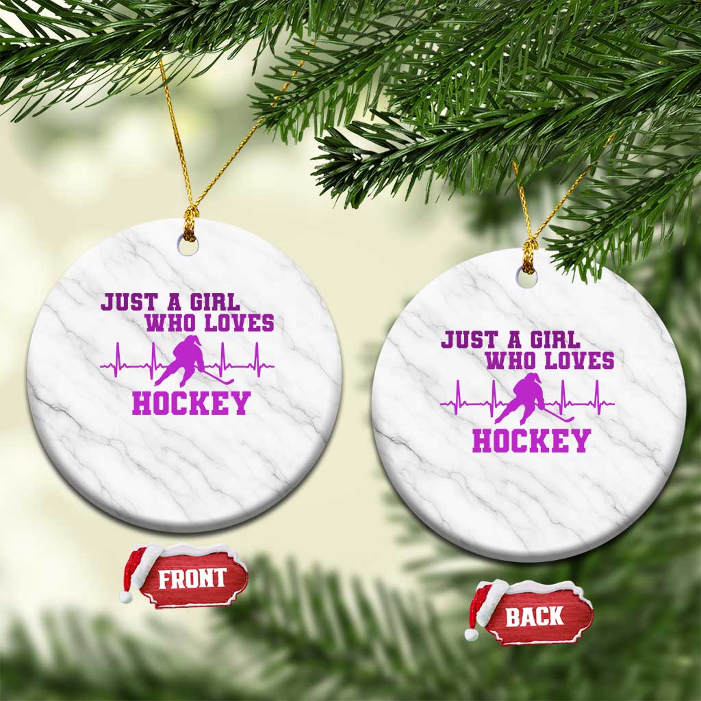 Funny Just A Girl Who Loves Hockey Ceramic Ornament Gift For Women TS12 1pc White Marble Print Your Wear