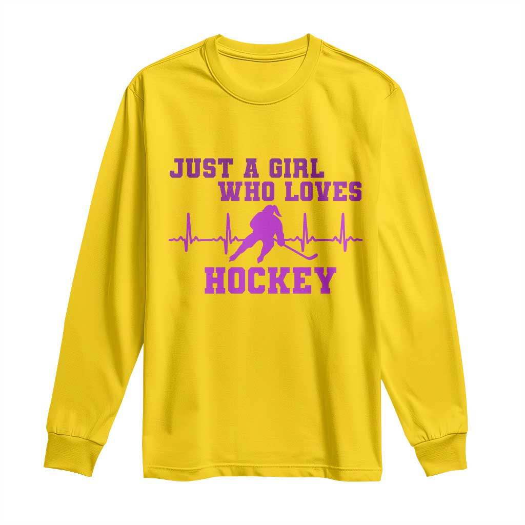 Funny Just A Girl Who Loves Hockey Long Sleeve Shirt Gift For Women TS12 Daisy Print Your Wear