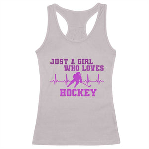 Funny Just A Girl Who Loves Hockey Racerback Tank Top Gift For Women TS12 Ice Gray Print Your Wear