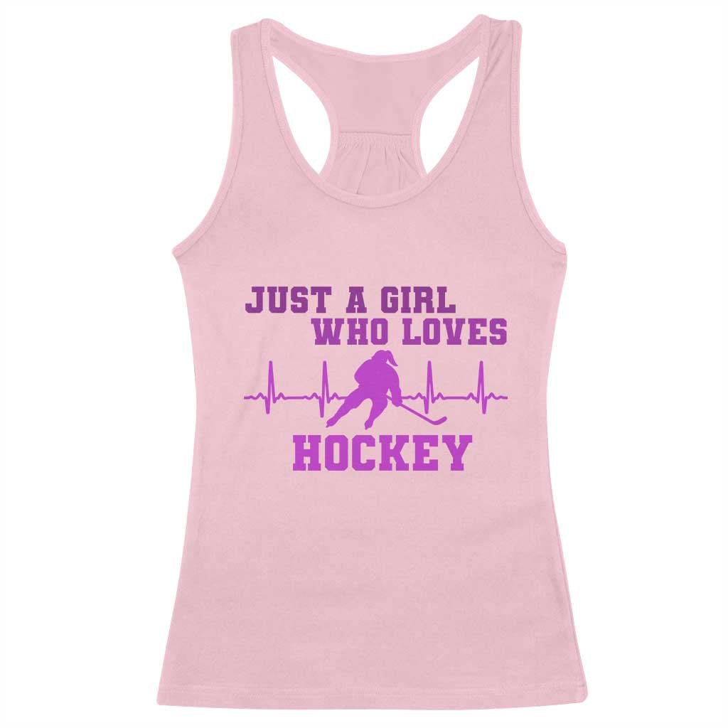 Funny Just A Girl Who Loves Hockey Racerback Tank Top Gift For Women TS12 Light Pink Print Your Wear