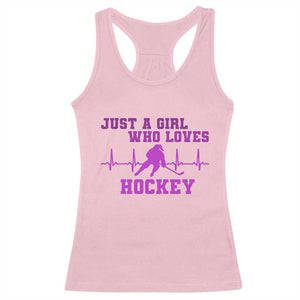 Funny Just A Girl Who Loves Hockey Racerback Tank Top Gift For Women TS12 Light Pink Print Your Wear