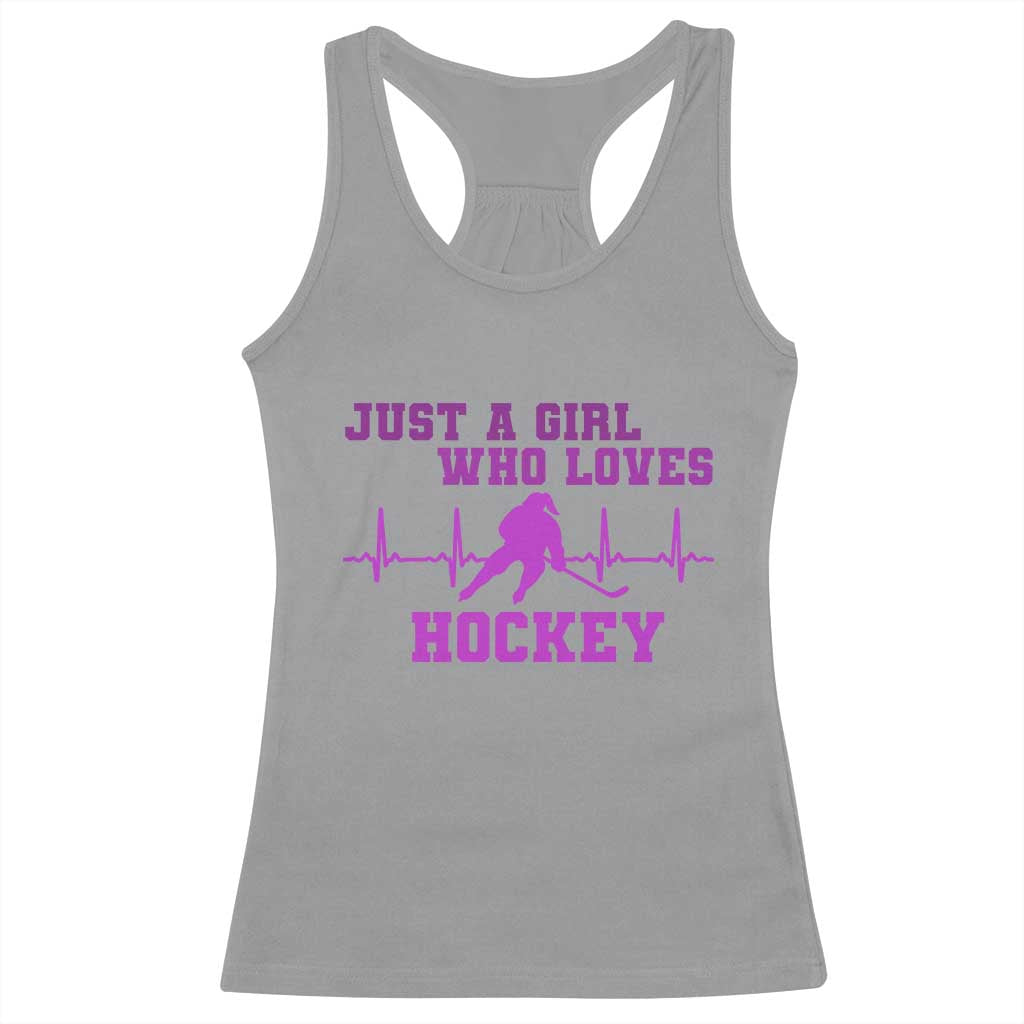 Funny Just A Girl Who Loves Hockey Racerback Tank Top Gift For Women TS12 Sport Gray Print Your Wear