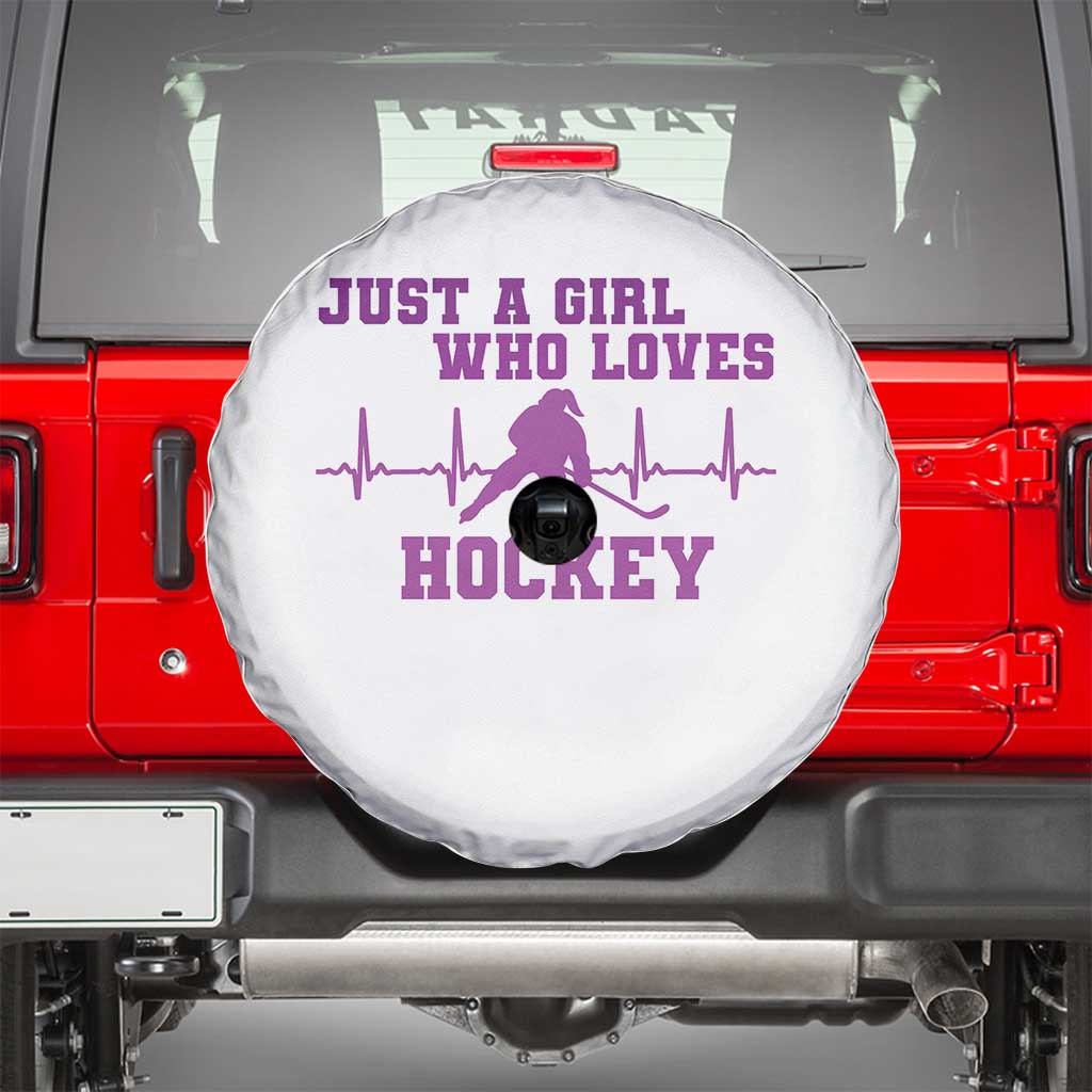 Funny Just A Girl Who Loves Hockey Spare Tire Cover Gift For Women TS12 White Print Your Wear
