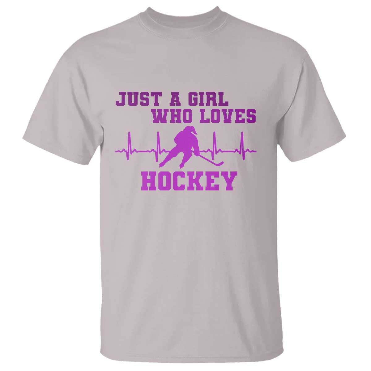 Funny Just A Girl Who Loves Hockey T Shirt Gift For Women TS12 Ice Gray Print Your Wear
