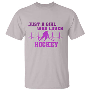 Funny Just A Girl Who Loves Hockey T Shirt Gift For Women TS12 Ice Gray Print Your Wear