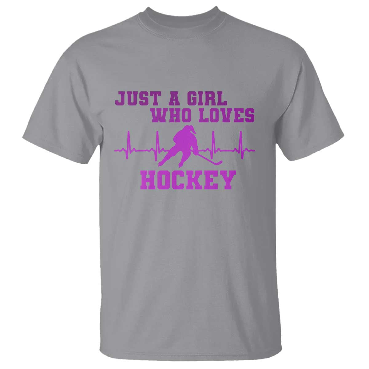 Funny Just A Girl Who Loves Hockey T Shirt Gift For Women TS12 Sport Gray Print Your Wear