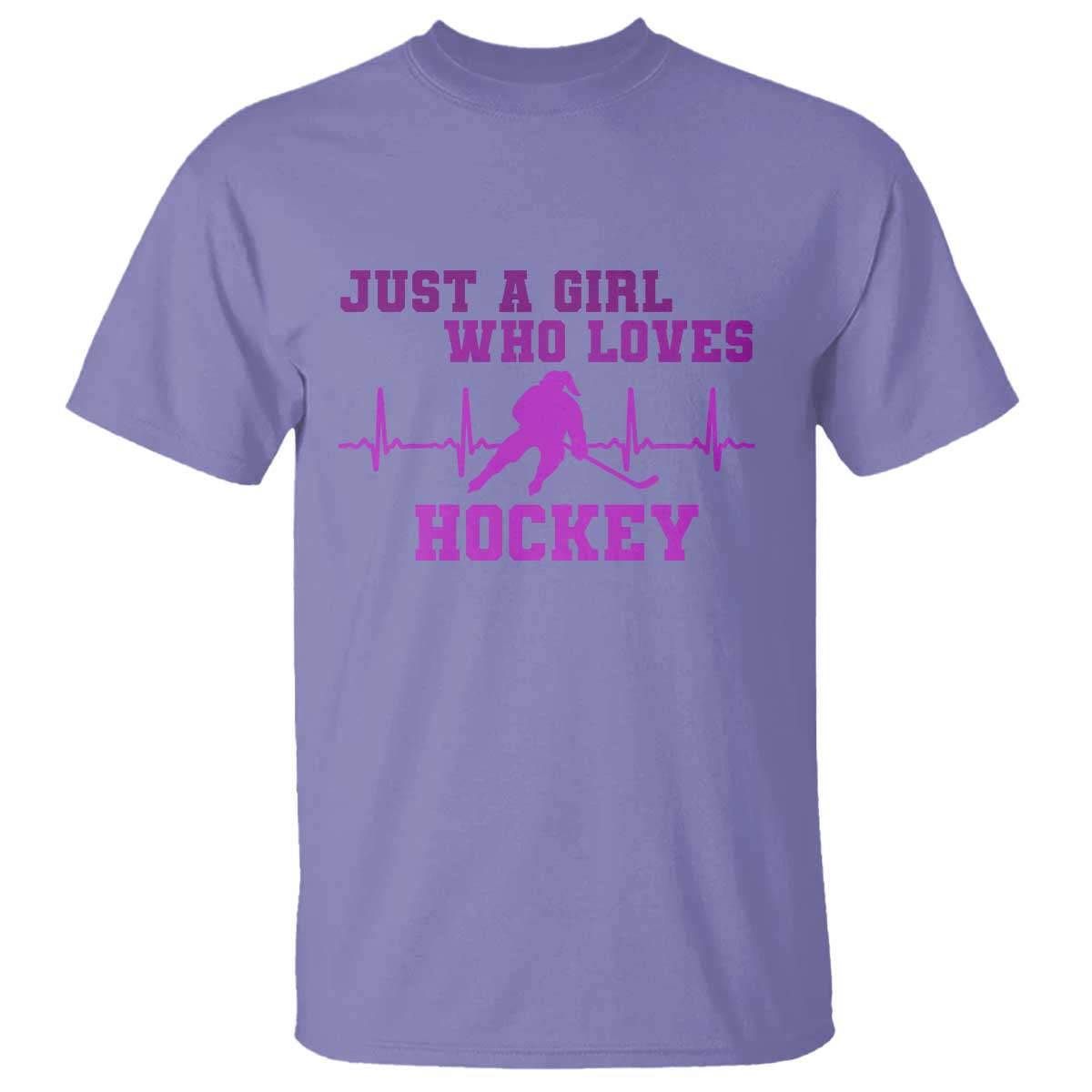 Funny Just A Girl Who Loves Hockey T Shirt Gift For Women TS12 Violet Print Your Wear