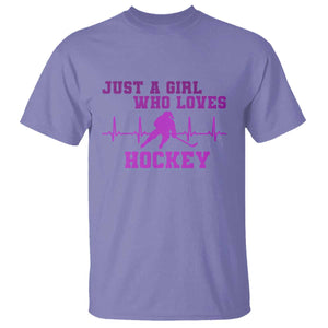 Funny Just A Girl Who Loves Hockey T Shirt Gift For Women TS12 Violet Print Your Wear