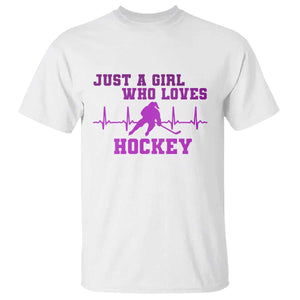 Funny Just A Girl Who Loves Hockey T Shirt Gift For Women TS12 White Print Your Wear