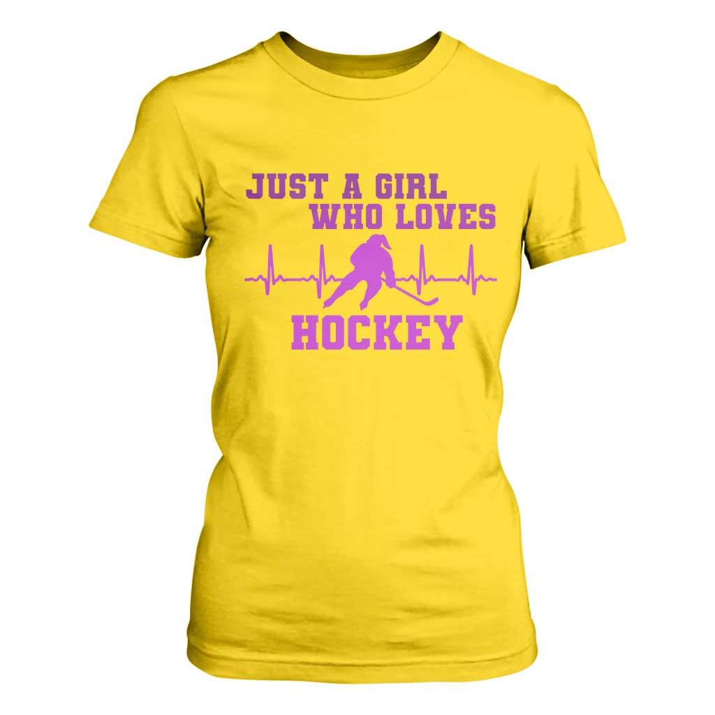 Funny Just A Girl Who Loves Hockey T Shirt For Women Gift For Women TS12 Daisy Print Your Wear