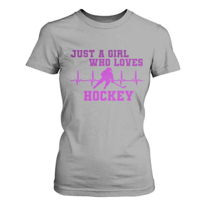 Funny Just A Girl Who Loves Hockey T Shirt For Women Gift For Women TS12 Sport Gray Print Your Wear
