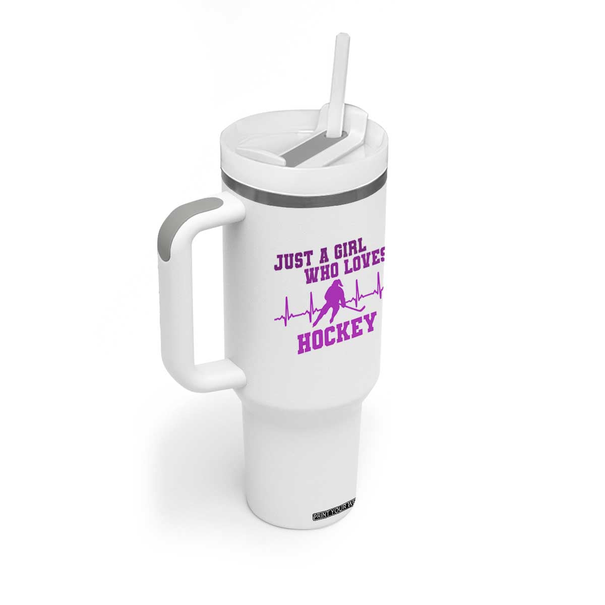 Funny Just A Girl Who Loves Hockey Tumbler With Handle Gift For Women TS12 Print Your Wear