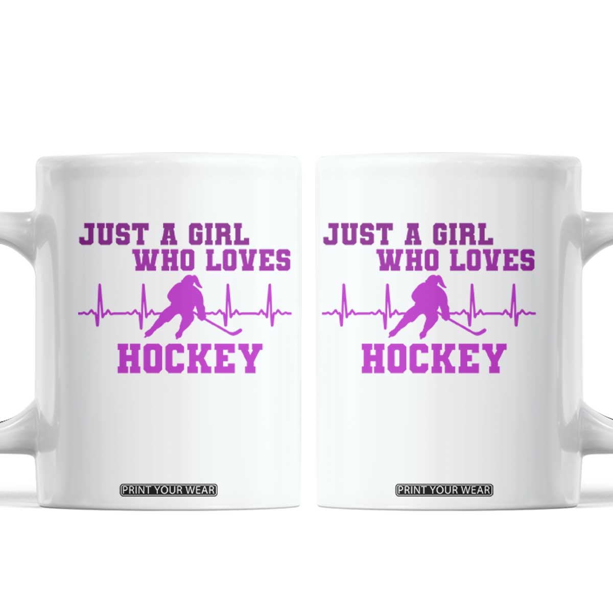 Funny Just A Girl Who Loves Hockey Coffee Mug Gift For Women TS12 White Print Your Wear