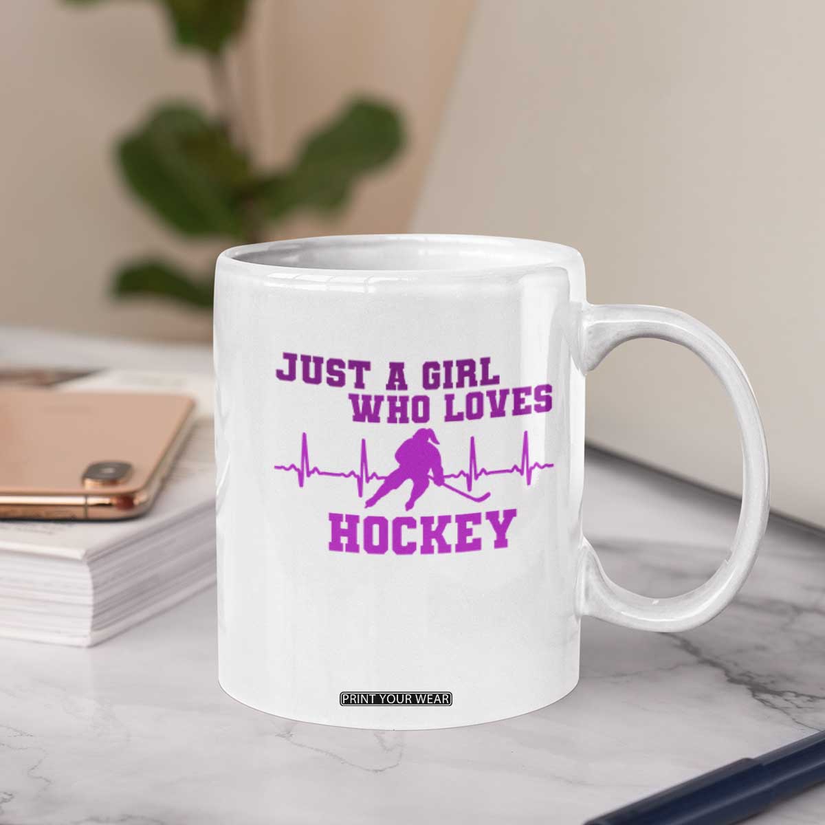 Funny Just A Girl Who Loves Hockey Coffee Mug Gift For Women TS12 Print Your Wear