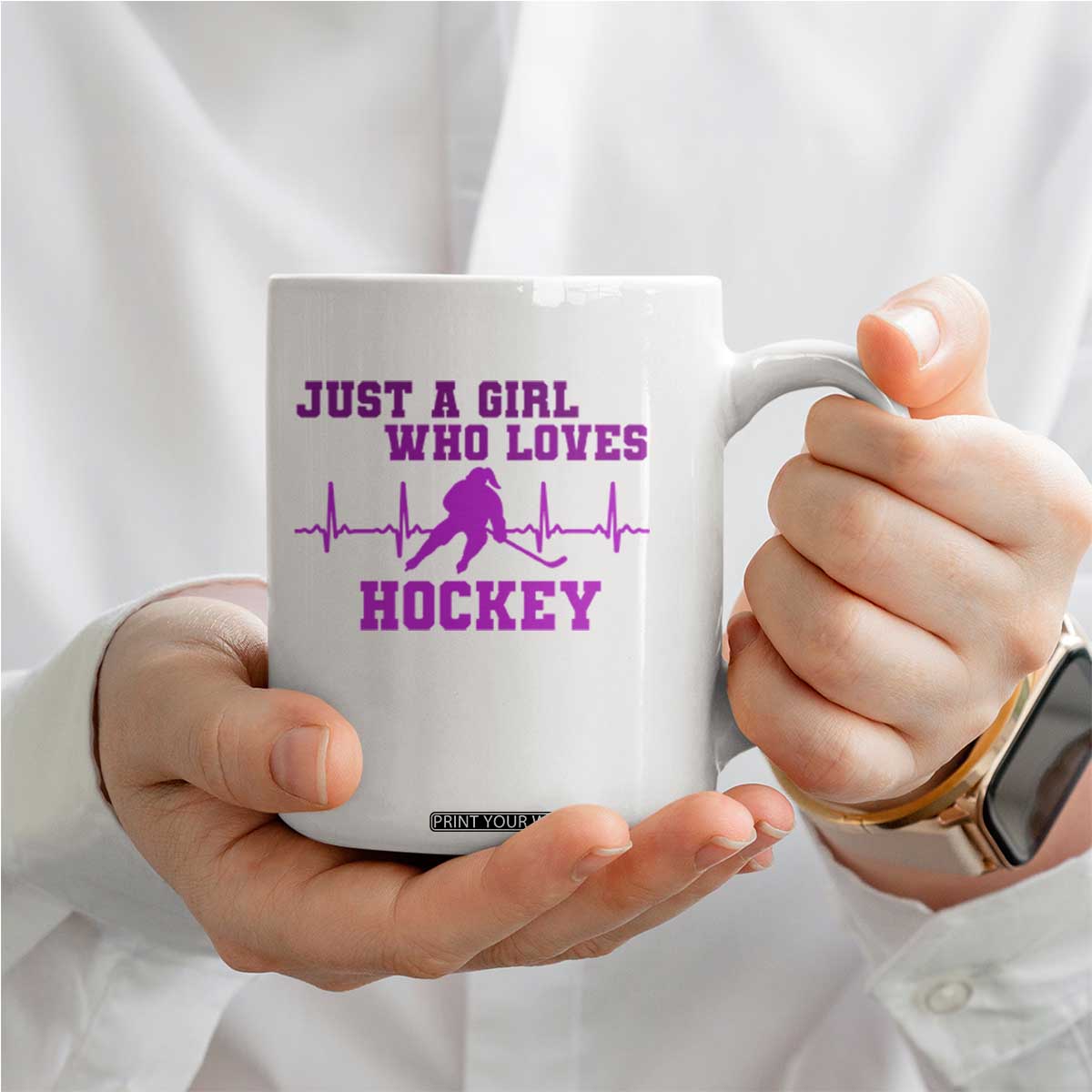 Funny Just A Girl Who Loves Hockey Coffee Mug Gift For Women TS12 Print Your Wear