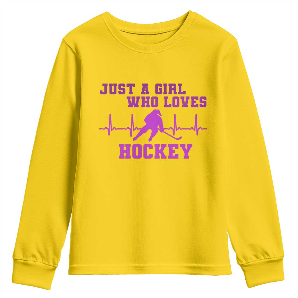 Funny Just A Girl Who Loves Hockey Youth Sweatshirt Gift For Women TS12 Daisy Print Your Wear
