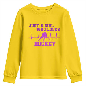 Funny Just A Girl Who Loves Hockey Youth Sweatshirt Gift For Women TS12 Daisy Print Your Wear