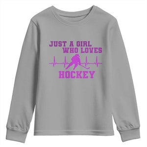 Funny Just A Girl Who Loves Hockey Youth Sweatshirt Gift For Women TS12 Sport Gray Print Your Wear