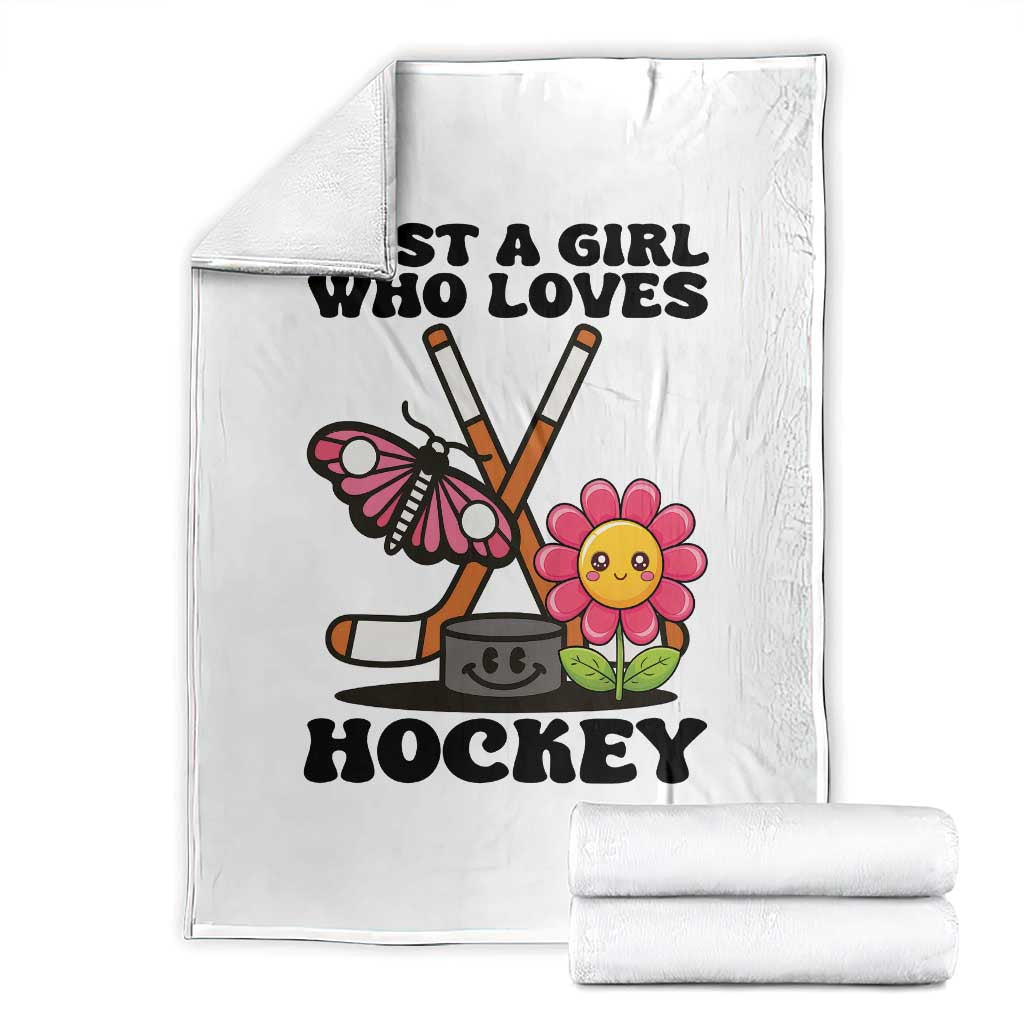 Just A Girl Who Loves Ice Hockey Throw Blanket Sports Lover Gift TS12 White Print Your Wear