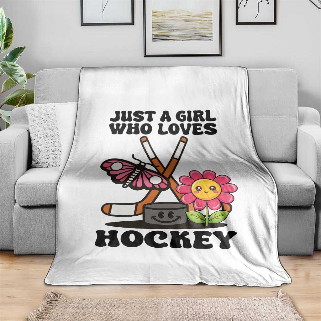 Just A Girl Who Loves Ice Hockey Throw Blanket Sports Lover Gift TS12 Print Your Wear