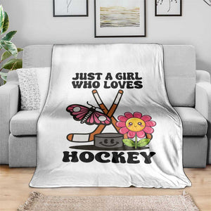 Just A Girl Who Loves Ice Hockey Throw Blanket Sports Lover Gift TS12 Print Your Wear
