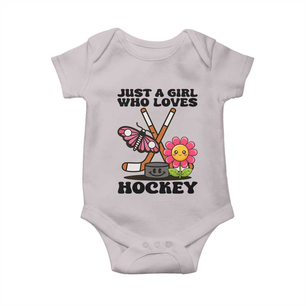 Just A Girl Who Loves Ice Hockey Baby Onesie Sports Lover Gift TS12 Ice Gray Print Your Wear