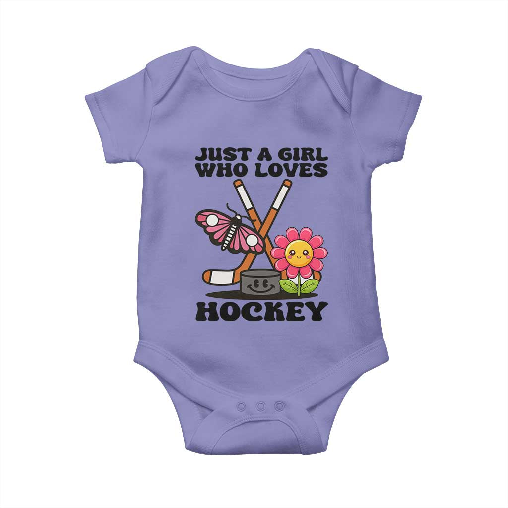 Just A Girl Who Loves Ice Hockey Baby Onesie Sports Lover Gift TS12 Violet Print Your Wear