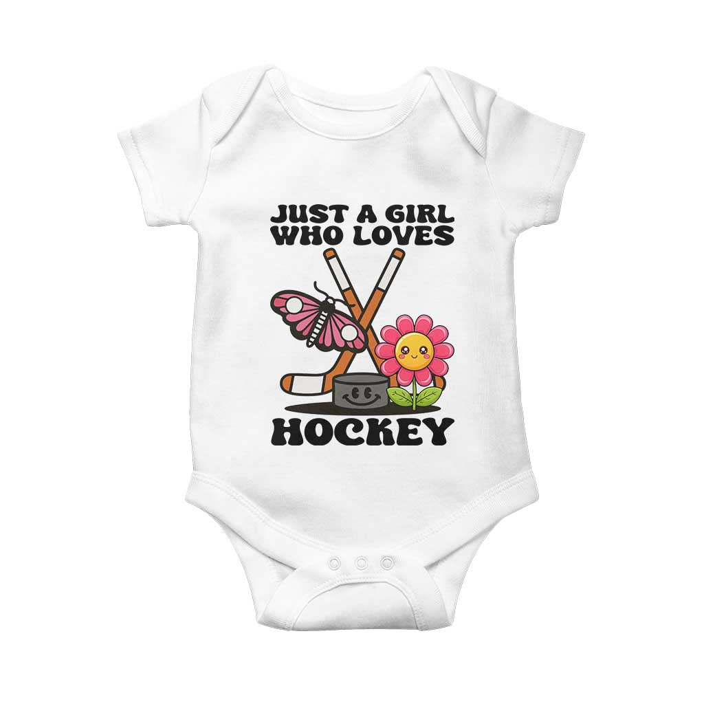 Just A Girl Who Loves Ice Hockey Baby Onesie Sports Lover Gift TS12 White Print Your Wear