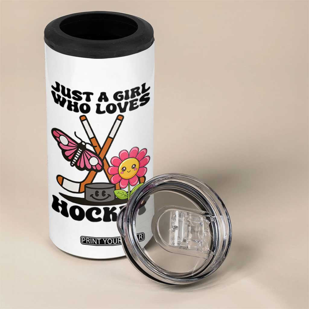 Just A Girl Who Loves Ice Hockey 4 in 1 Can Cooler Tumbler Sports Lover Gift TS12 Print Your Wear