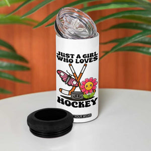 Just A Girl Who Loves Ice Hockey 4 in 1 Can Cooler Tumbler Sports Lover Gift TS12 Print Your Wear