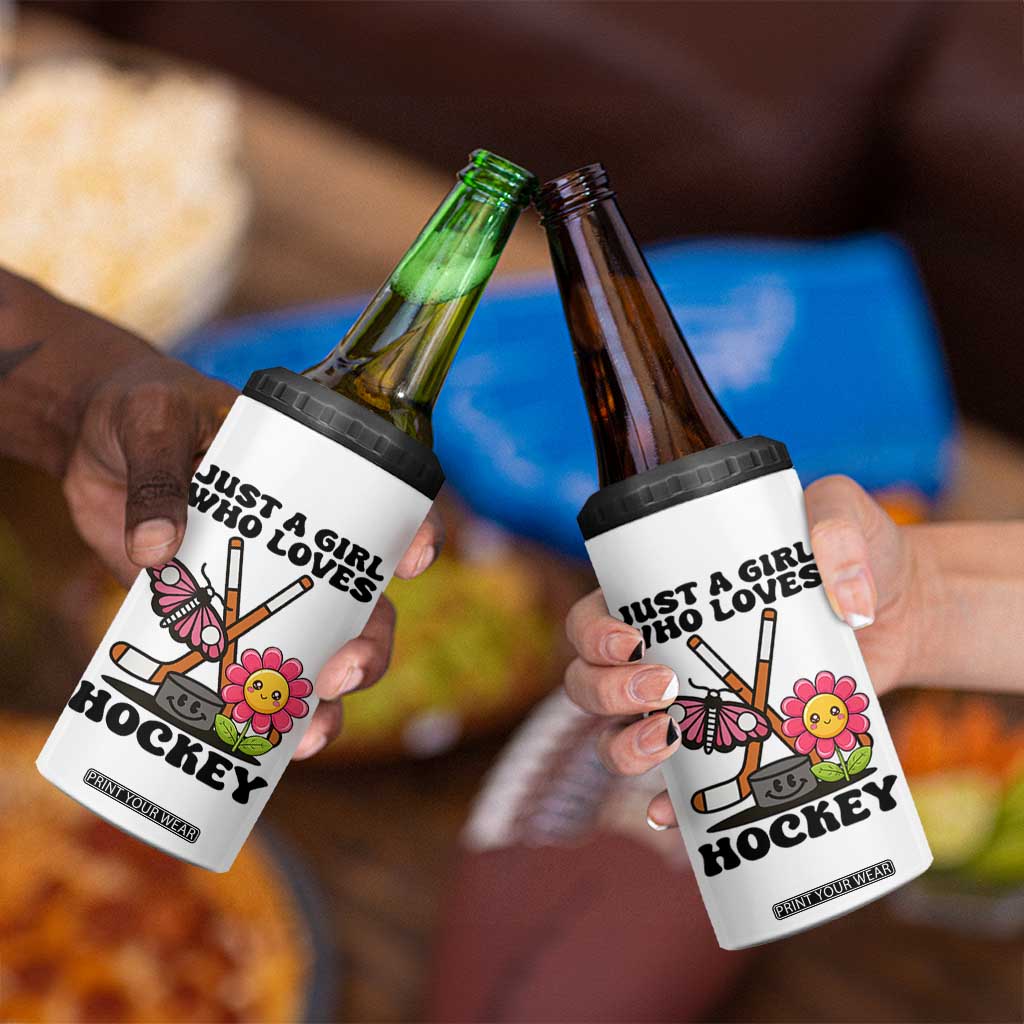 Just A Girl Who Loves Ice Hockey 4 in 1 Can Cooler Tumbler Sports Lover Gift TS12 Print Your Wear