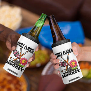 Just A Girl Who Loves Ice Hockey 4 in 1 Can Cooler Tumbler Sports Lover Gift TS12 Print Your Wear