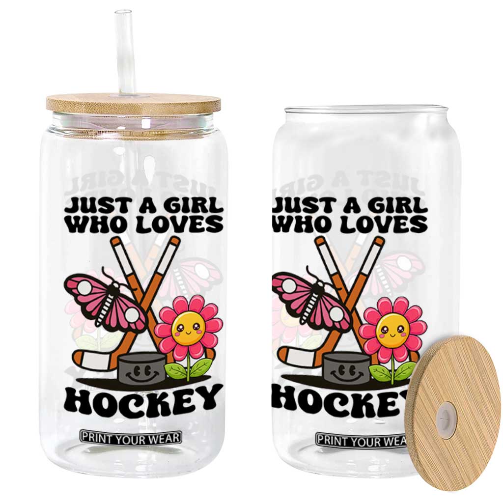 Just A Girl Who Loves Ice Hockey Glass Can Sports Lover Gift TS12 Print Your Wear