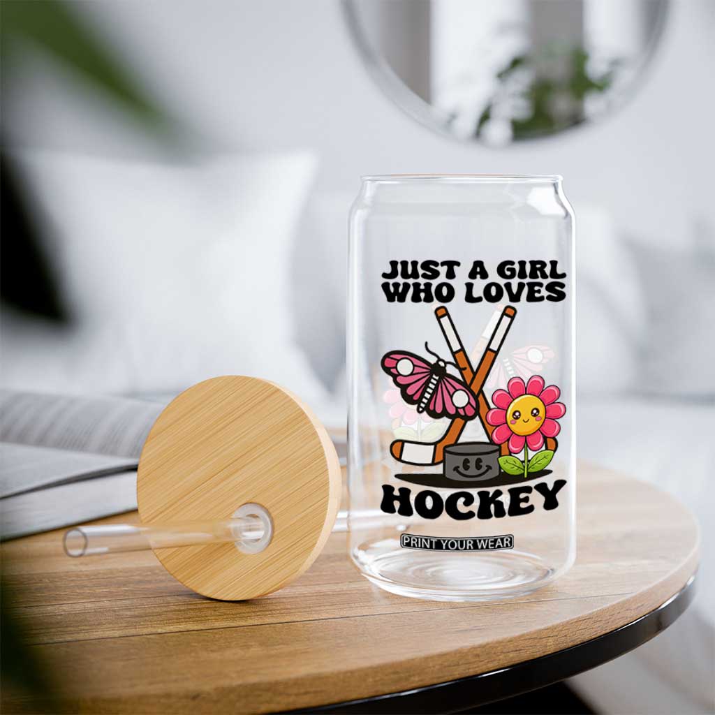 Just A Girl Who Loves Ice Hockey Glass Can Sports Lover Gift TS12 Print Your Wear