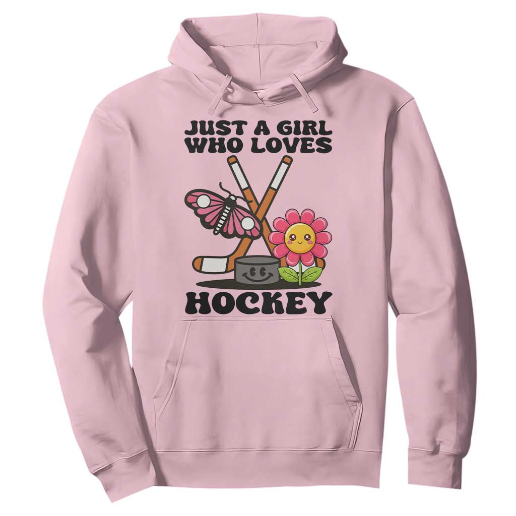 Just A Girl Who Loves Ice Hockey Hoodie Sports Lover Gift TS12 Light Pink Print Your Wear