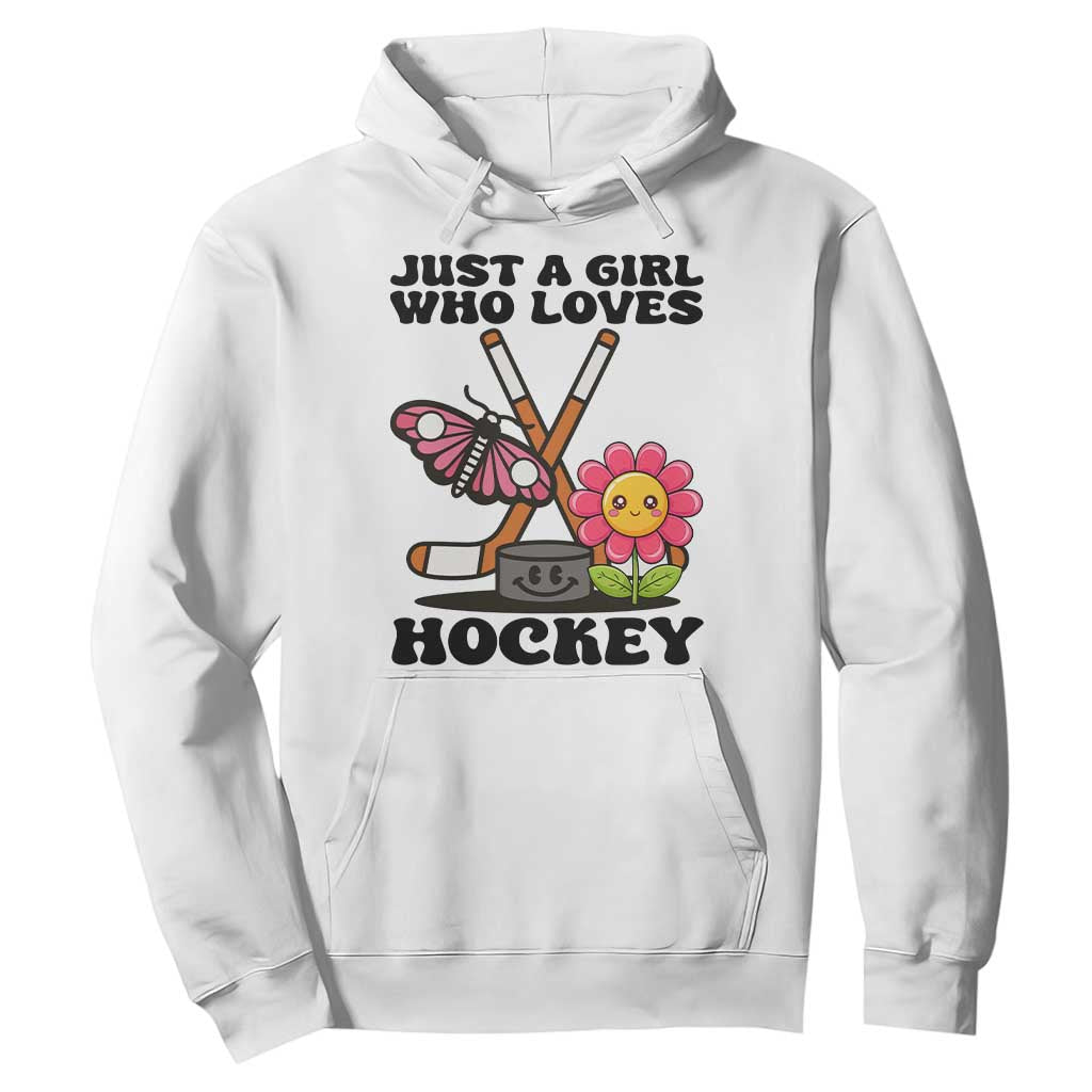 Just A Girl Who Loves Ice Hockey Hoodie Sports Lover Gift TS12 White Print Your Wear