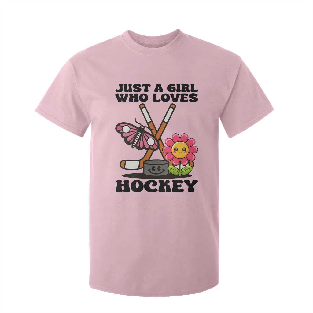 Just A Girl Who Loves Ice Hockey T Shirt For Kid Sports Lover Gift TS12 Light Pink Print Your Wear