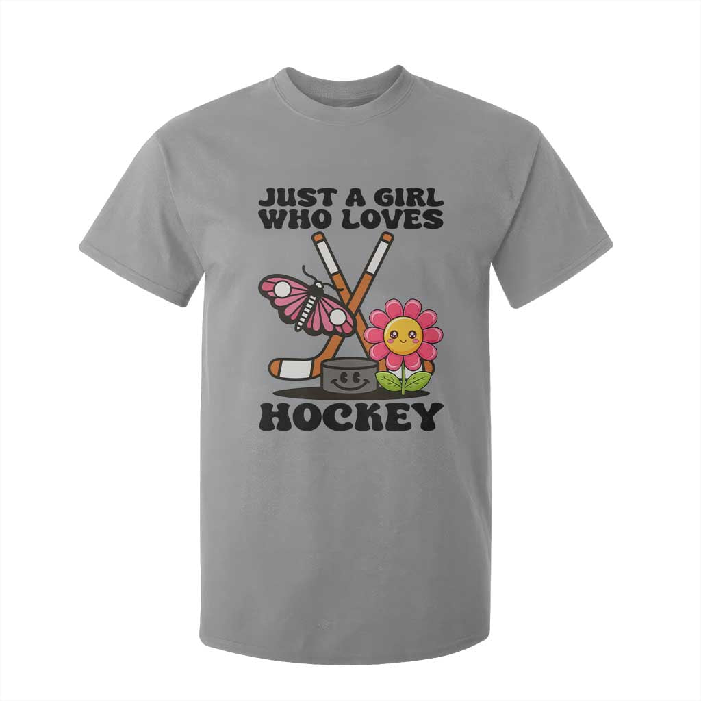 Just A Girl Who Loves Ice Hockey T Shirt For Kid Sports Lover Gift TS12 Sport Gray Print Your Wear