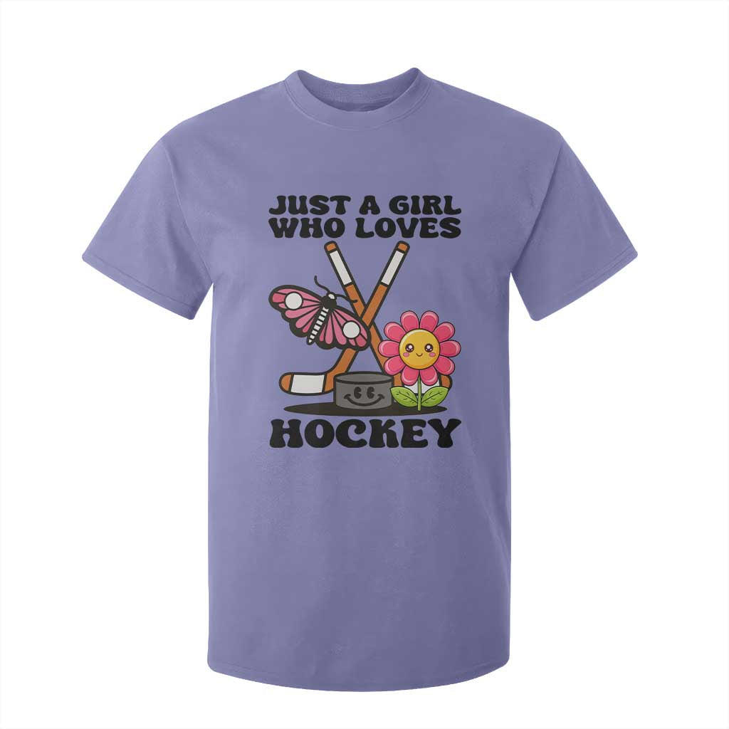 Just A Girl Who Loves Ice Hockey T Shirt For Kid Sports Lover Gift TS12 Violet Print Your Wear