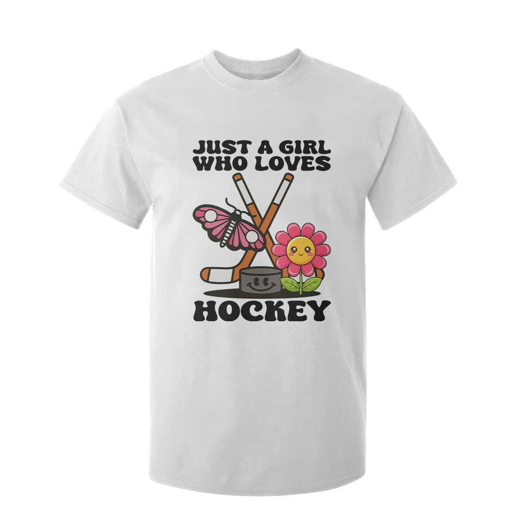 Just A Girl Who Loves Ice Hockey T Shirt For Kid Sports Lover Gift TS12 White Print Your Wear