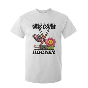 Just A Girl Who Loves Ice Hockey T Shirt For Kid Sports Lover Gift TS12 White Print Your Wear