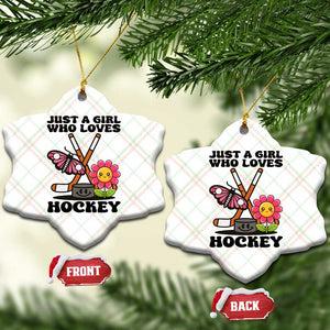 Just A Girl Who Loves Ice Hockey Ceramic Ornament Sports Lover Gift TS12 Print Your Wear