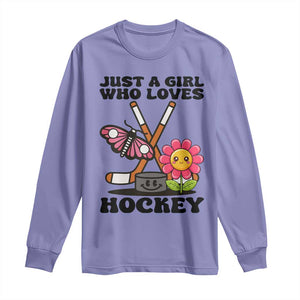 Just A Girl Who Loves Ice Hockey Long Sleeve Shirt Sports Lover Gift TS12 Violet Print Your Wear