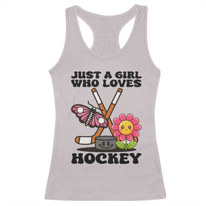 Just A Girl Who Loves Ice Hockey Racerback Tank Top Sports Lover Gift TS12 Ice Gray Print Your Wear