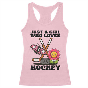 Just A Girl Who Loves Ice Hockey Racerback Tank Top Sports Lover Gift TS12 Light Pink Print Your Wear