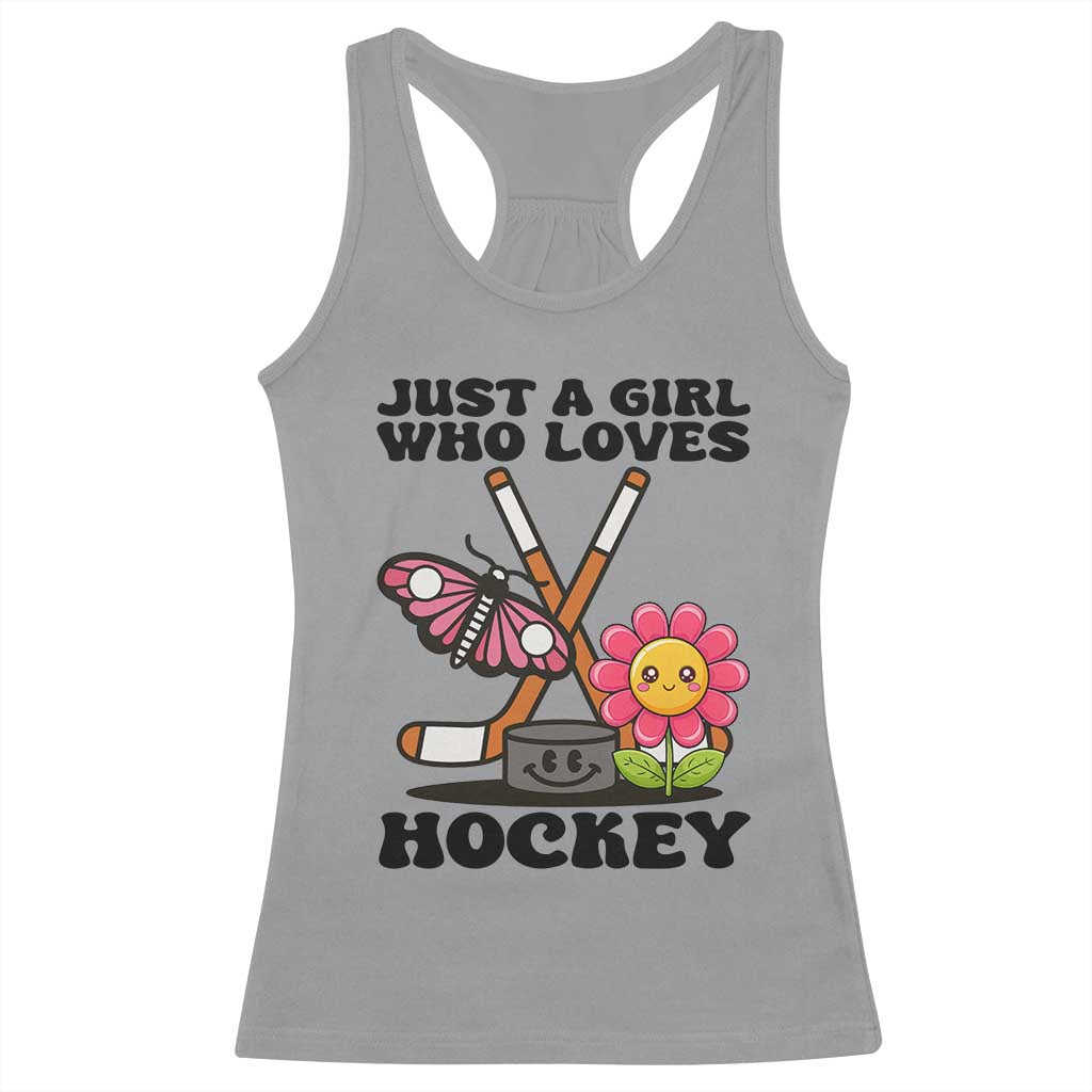 Just A Girl Who Loves Ice Hockey Racerback Tank Top Sports Lover Gift TS12 Sport Gray Print Your Wear